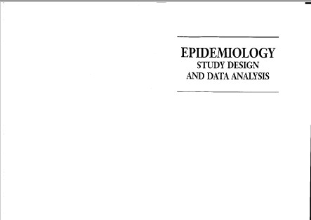 EPIDEMIOLOGY STUDY DESIGN AND DATA ANALYSIS