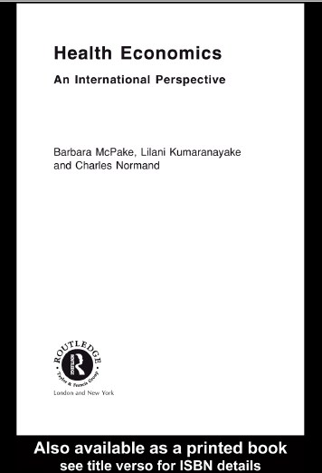 Health Economics An International Perspective