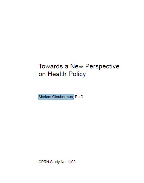 Towards a New Perspective on Health Policy